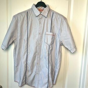 Perry Ellis America, red, white, blue shirt size large